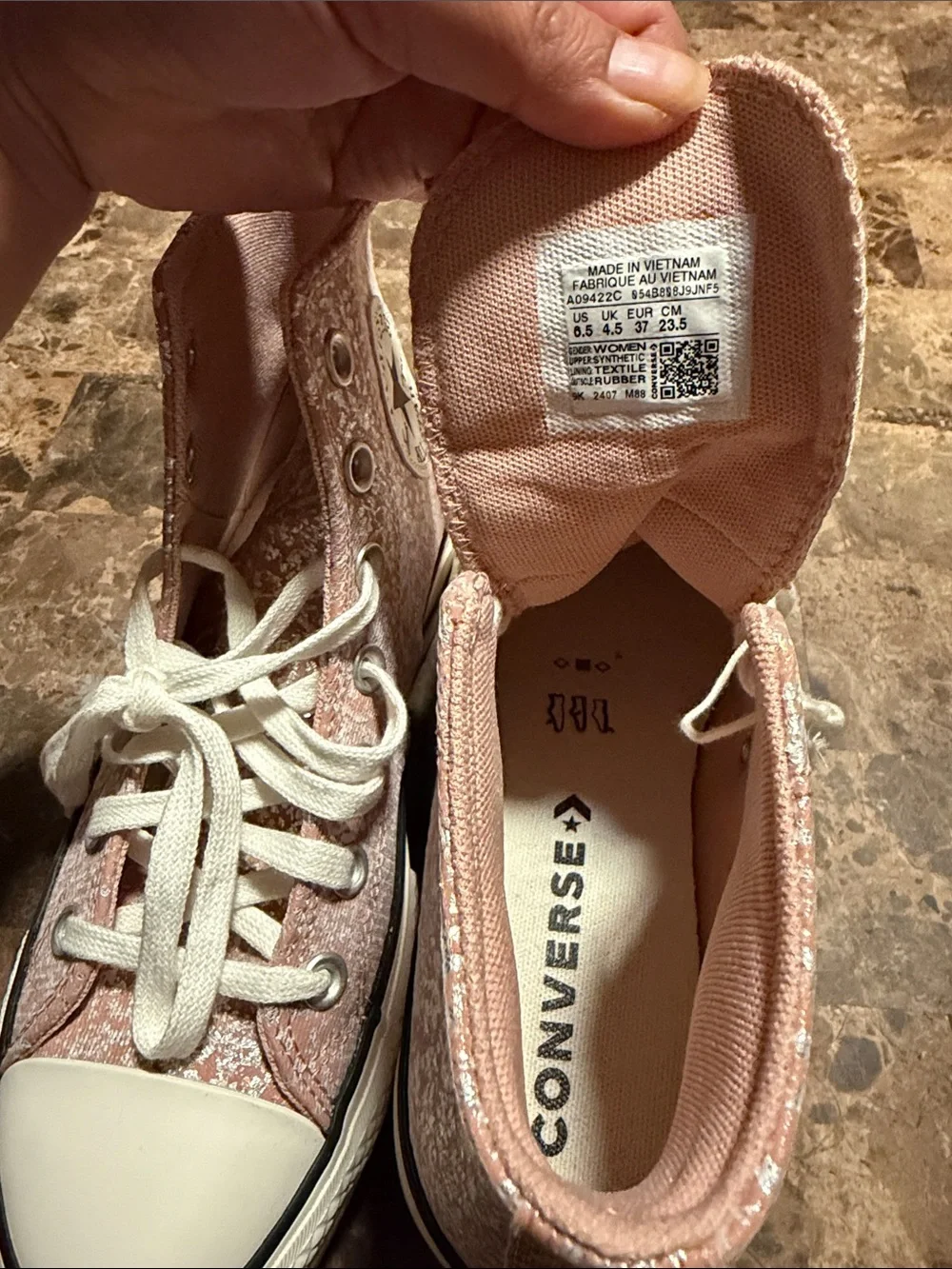 Converse High Top Sneakers in Blush Speckle
